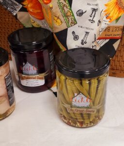 Dilly Green Beans jar and others on display.