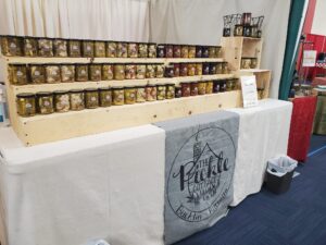 Another fine booth display of Pickle Cottage's delicious products.