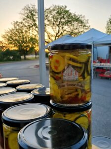 Stacked jars of products with Sweet Summer Medley on the top.