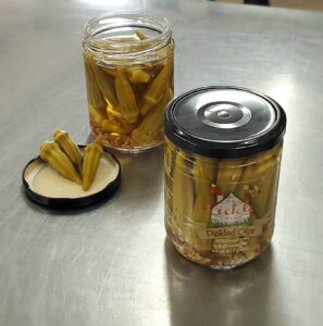 Jars of Pickled Okra