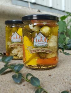 A jar of our Summer Sensation pickled veggies.