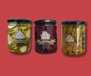 A few pickled products from the Pickle Cottage